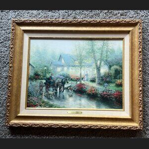 Thomas Kinkade Sunday Outing with Gold Frame